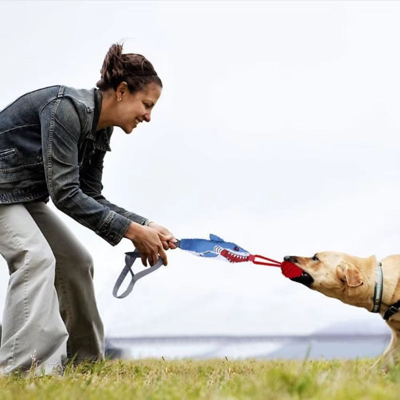 Squeaky Tug-Of-War Rope Toy for Dogs: Interactive Chew Toy with Knots for Golden Retrievers & Poodles - Dental Teething and Play
