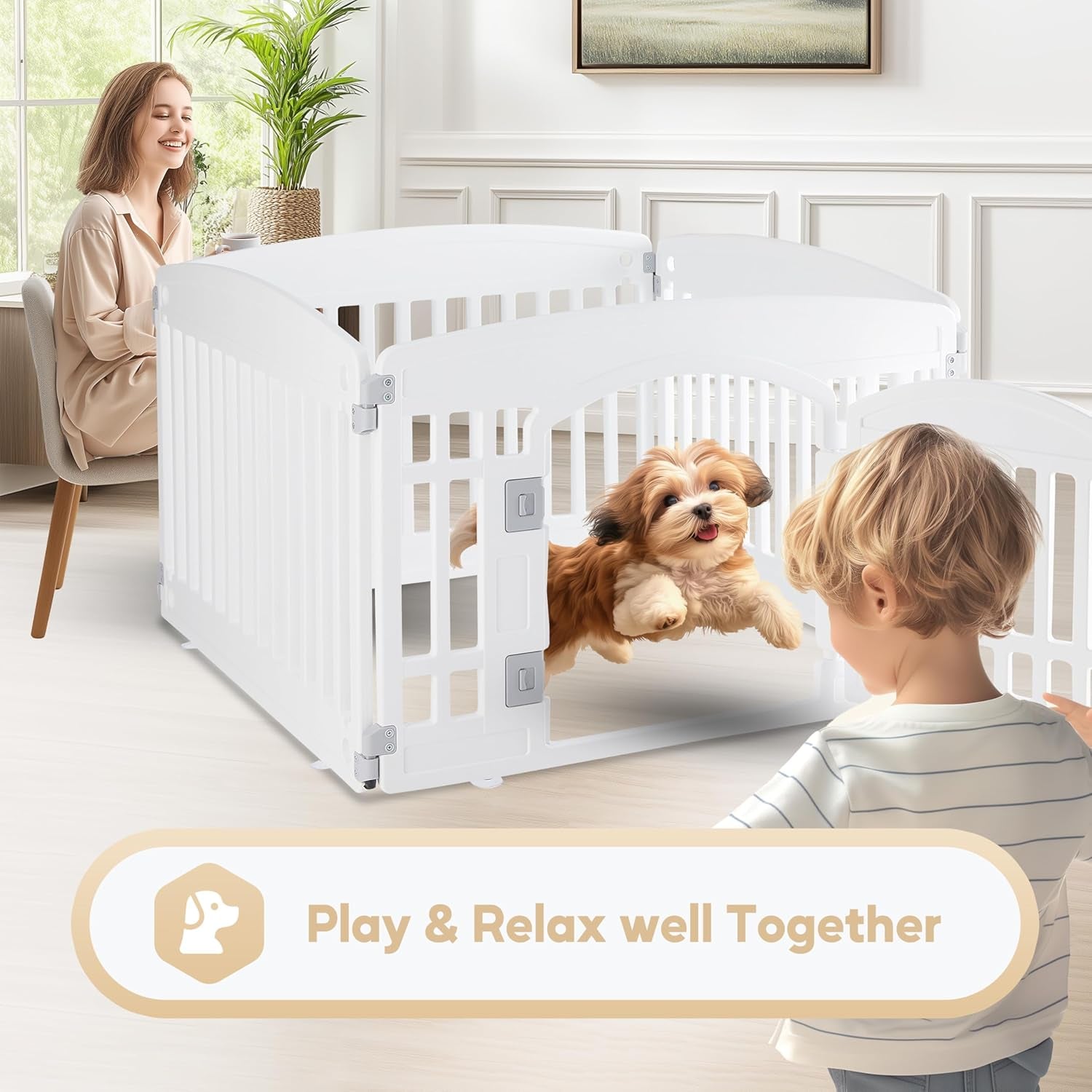 Dog Playpen Secure Foldable Fence