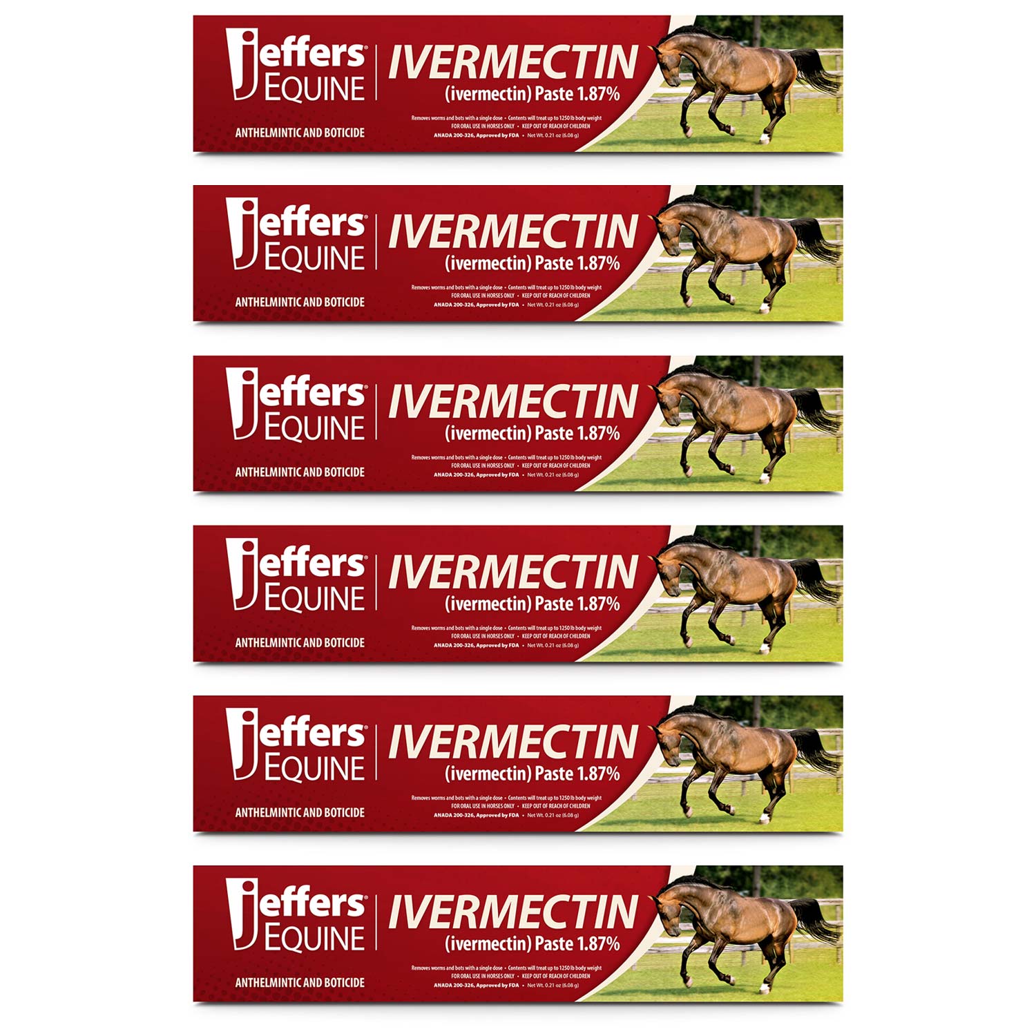 Jeffers Ivermectin Horse Dewormer Gel, Apple Flavored